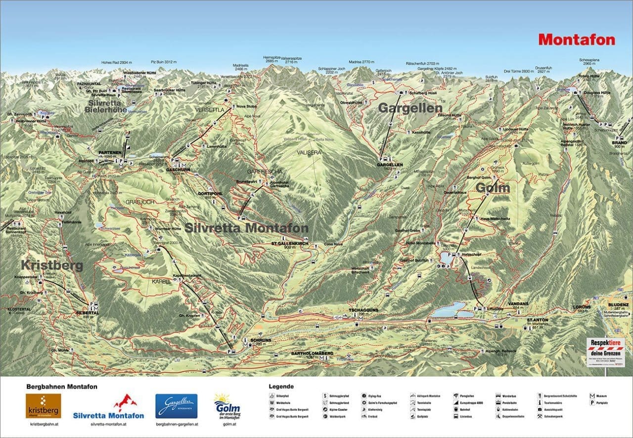 Panoramakarte - Montafon