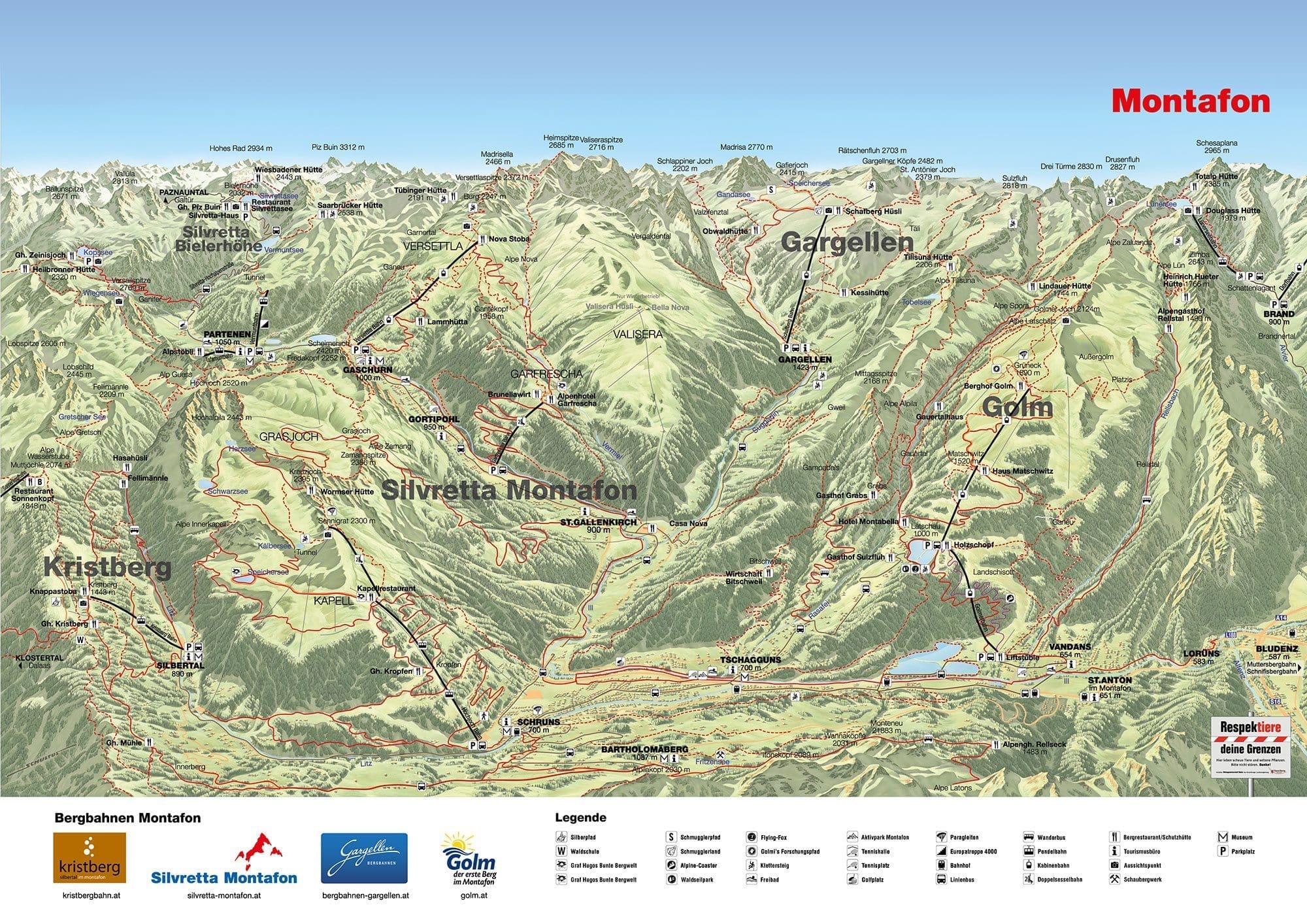 Map Of Montafon Austria - Maps of the World